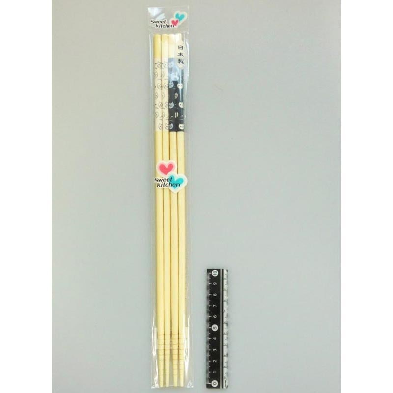 Minette cat bamboo cooking chopsticks two pairs