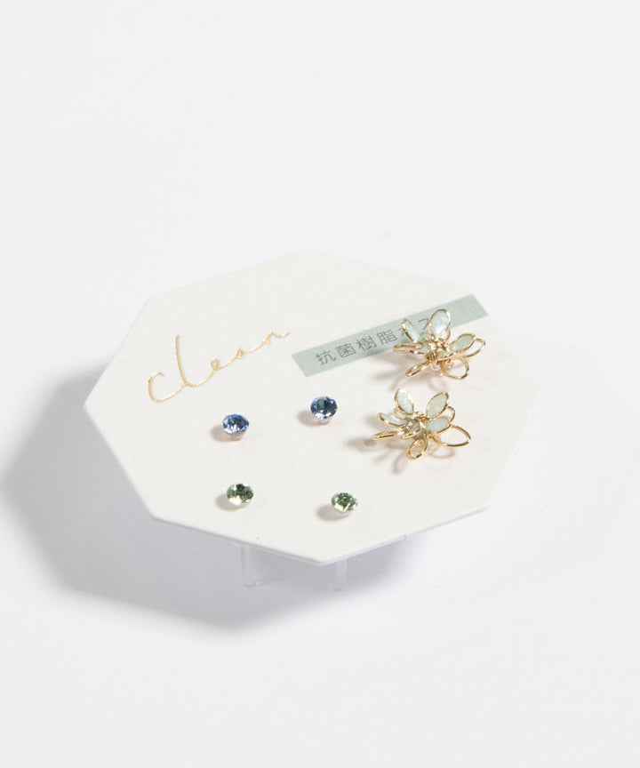 JUNO [Classic Popularity] Epoflower Antibacterial Resin Earring Set