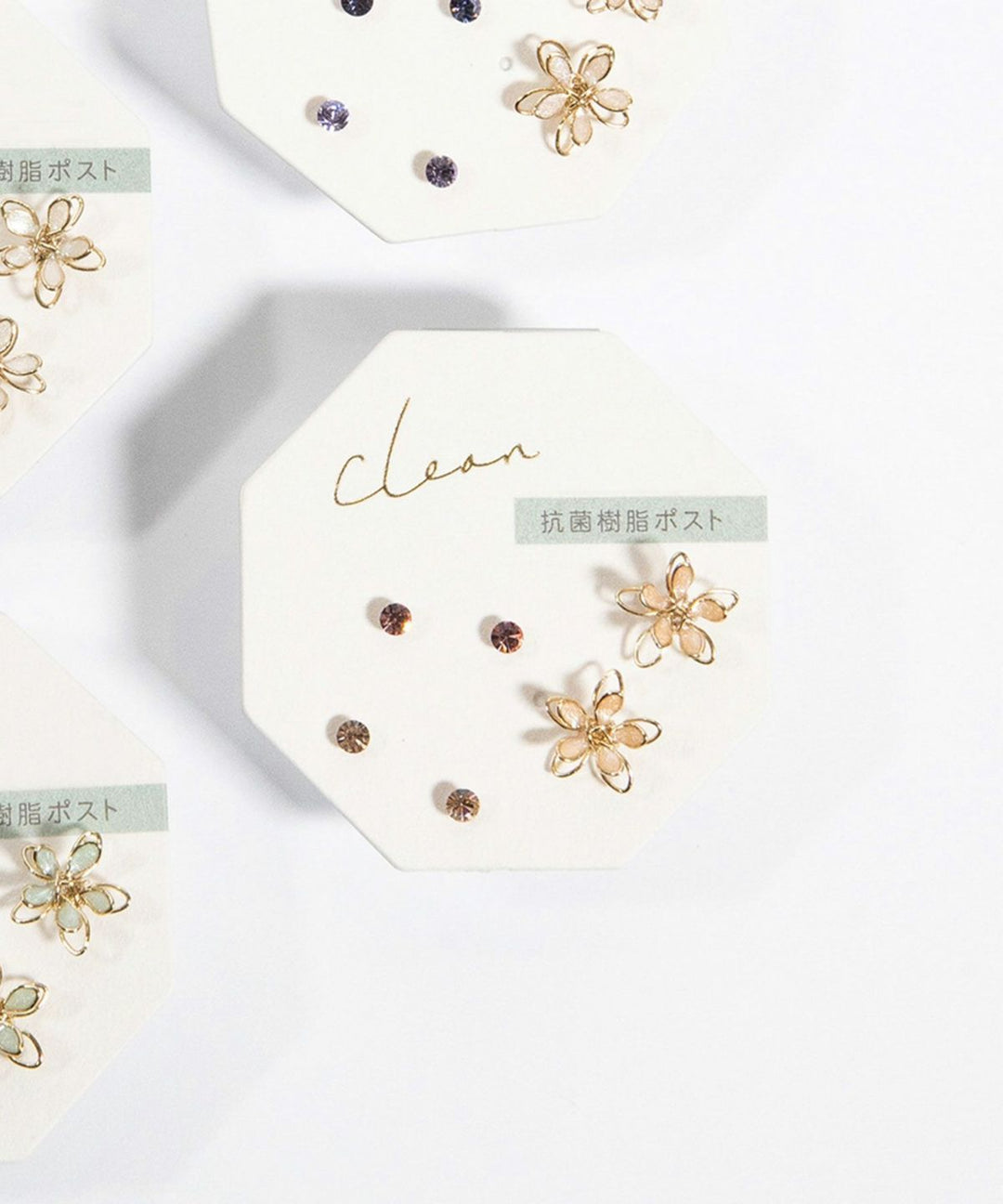 JUNO [Classic Popularity] Epoflower Antibacterial Resin Earring Set