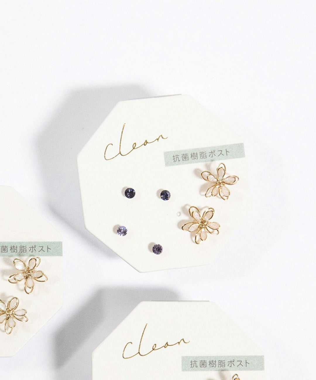 JUNO [Classic Popularity] Epoflower Antibacterial Resin Earring Set