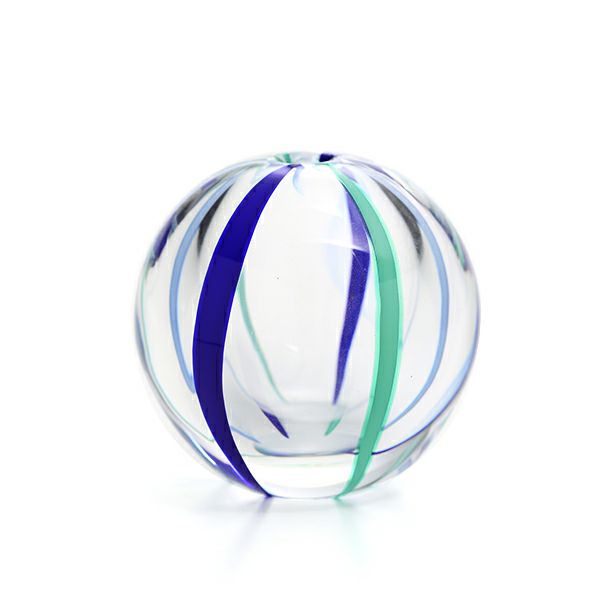 Japan Tsugaru VIDRO Handmade Glass Single Vase Colorful Temari-Summer sky Yui mart