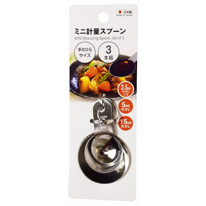 Mini Stainless Steel Measuring Spoons – Set of 3, Made in Japan TIS Industry