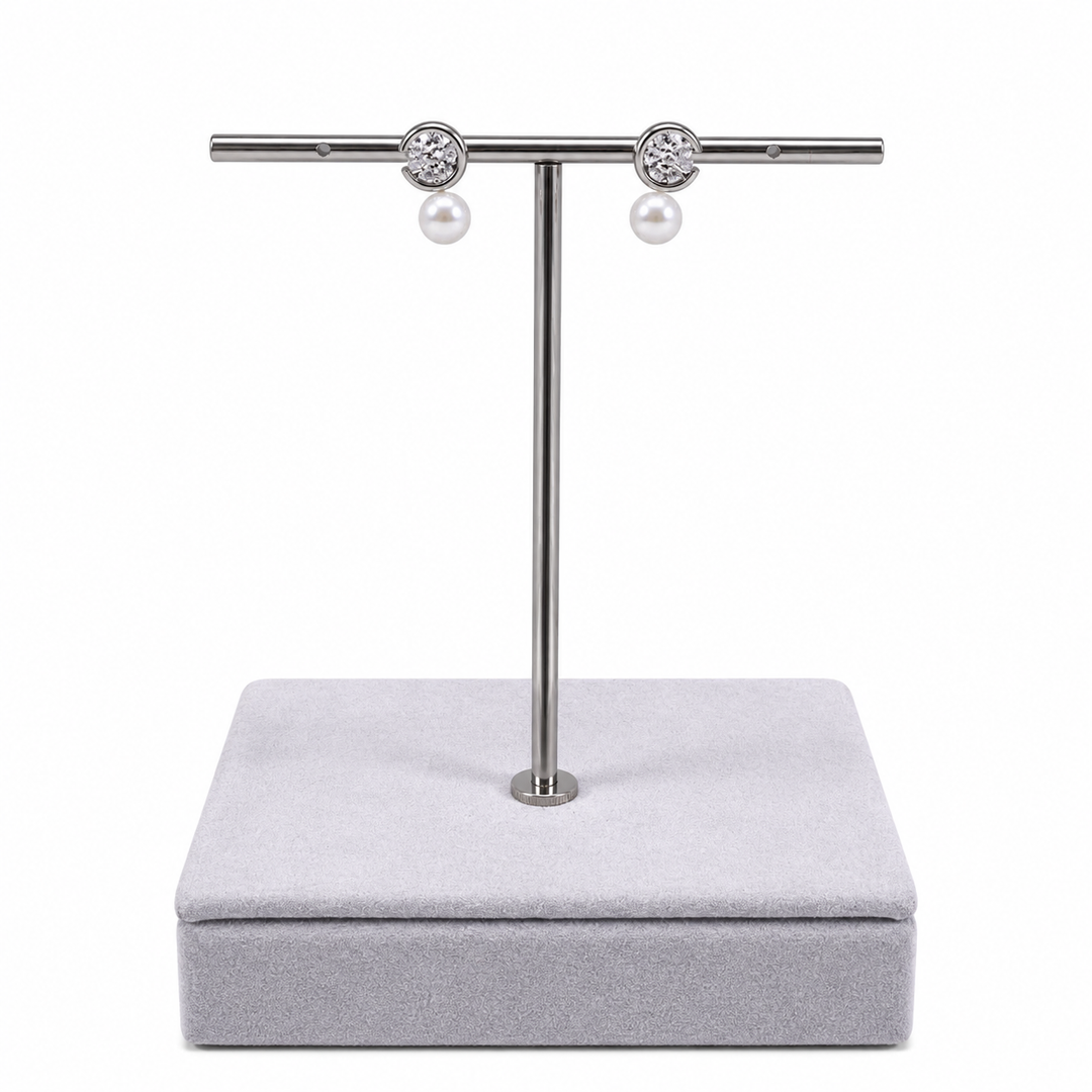 925 Sterling Silver Pearl Stud Earrings with Cubic Zirconia Yui mart