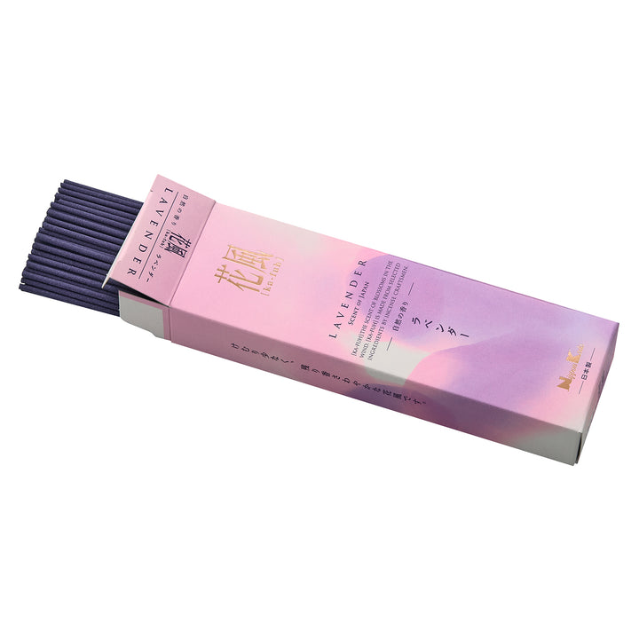 Ka-Fuh Lavender Japanese incense sticks and package detail by Nippon Kodo