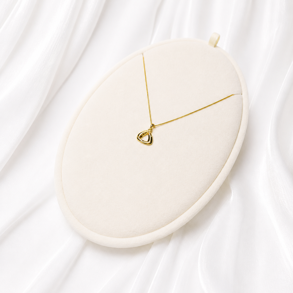 Open Triangle Gold-Plated Pendant Necklace Yui mart