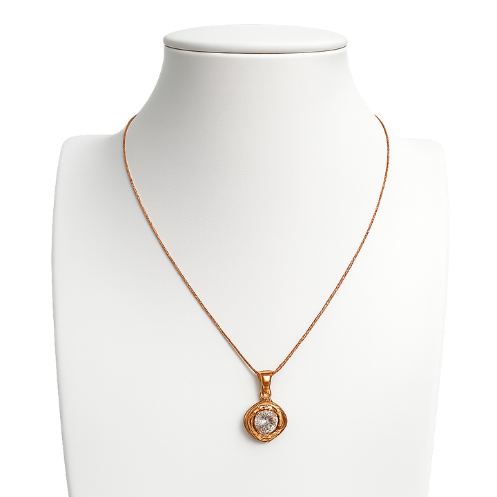 925 Sterling Silver Rose Gold-Plated Square Halo CZ Pendant Necklace Yui mart