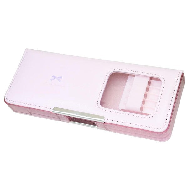 Kamio Japan TOUGHTY double-sided pencil case Ribbon pink front view