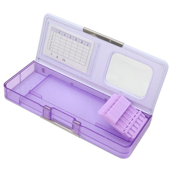 TOUGHTY Neko cat double-sided pencil case open interior with timetable card