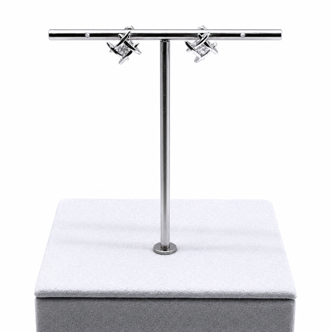 925 Sterling Silver Geometric Stud Earrings for Women Yui mart