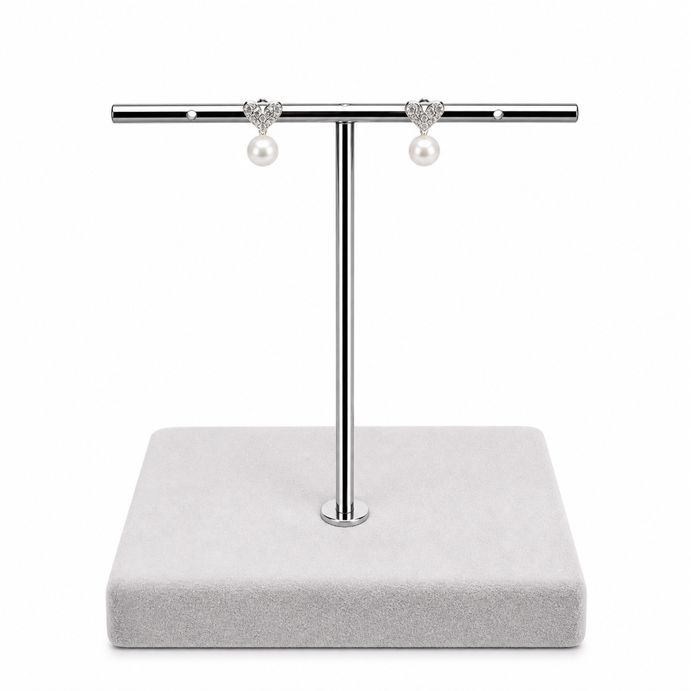 25 Sterling Silver Heart Pearl Drop Earrings Yui mart