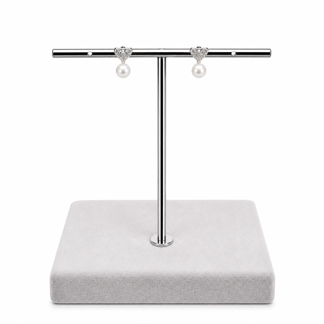 25 Sterling Silver Heart Pearl Drop Earrings Yui mart