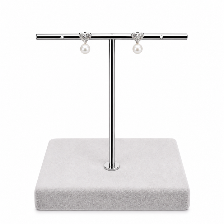 25 Sterling Silver Heart Pearl Drop Earrings Yui mart