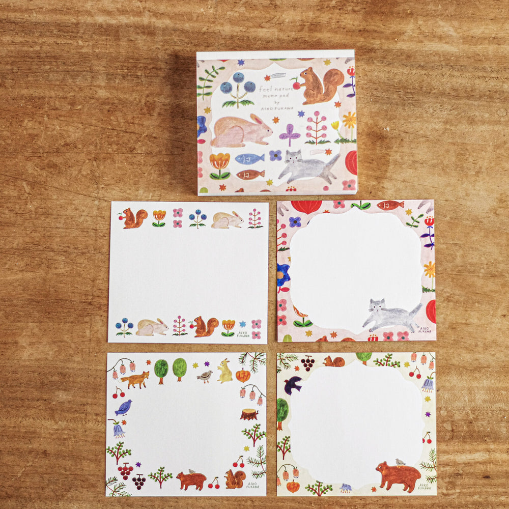 Cozyca Aiko Furukawa Memo Pad-Flowers and Animals Yui mart