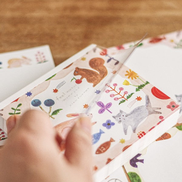Cozyca Aiko Furukawa Memo Pad-Flowers and Animals Yui mart