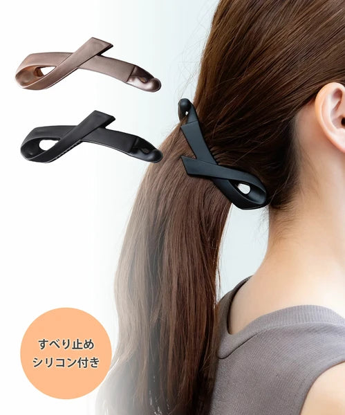 JUNO Matte fabric banana hair clip, stays securely in place Yui mart