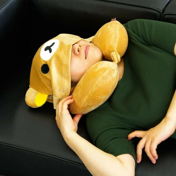 [Siffler] Hooded Neck Pillow Low Rebound Easy Bear
