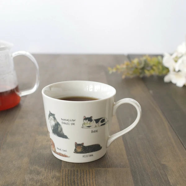 Warming Mug Yuru Neko 2 [Color-Changing with Temperature, Mino Ware, Made in Japan]