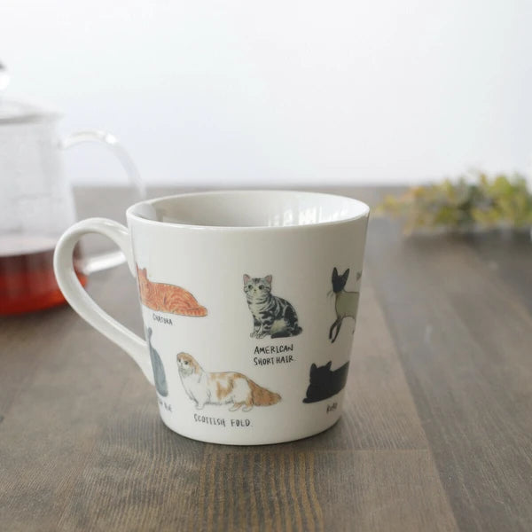 Warming Mug Yuru Neko 2 [Color-Changing with Temperature, Mino Ware, Made in Japan]