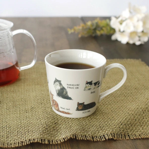 Warming Mug Yuru Neko 2 [Color-Changing with Temperature, Mino Ware, Made in Japan]