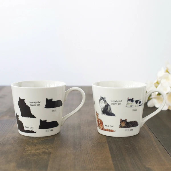 Warming Mug Yuru Neko 2 [Color-Changing with Temperature, Mino Ware, Made in Japan]