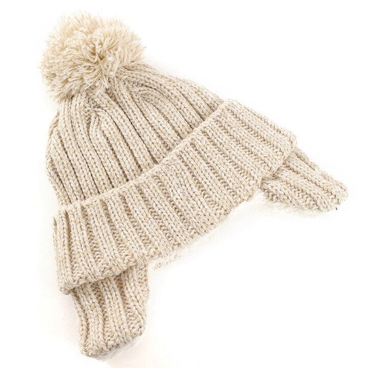 Champion ribbed pom-pom ear-flap knit beanie product detail 7