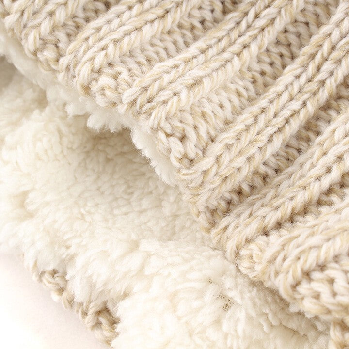 Champion ribbed pom-pom ear-flap knit beanie product detail 11