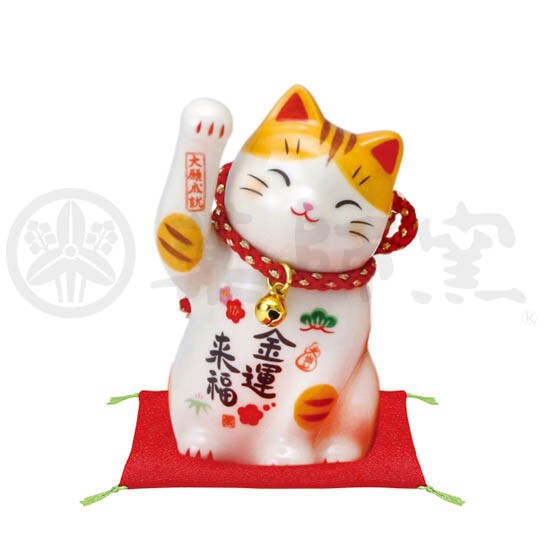 Yakushigama Saie Money & Good Fortune Maneki Neko lucky cat #7859 display image