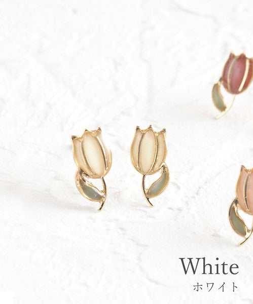 MUK Tulip Epoxy Resin Earrings [Made in Japan] Yui mart
