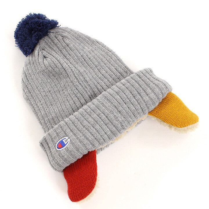 Champion Kids pom-pom ear-flap knit beanie product detail 5