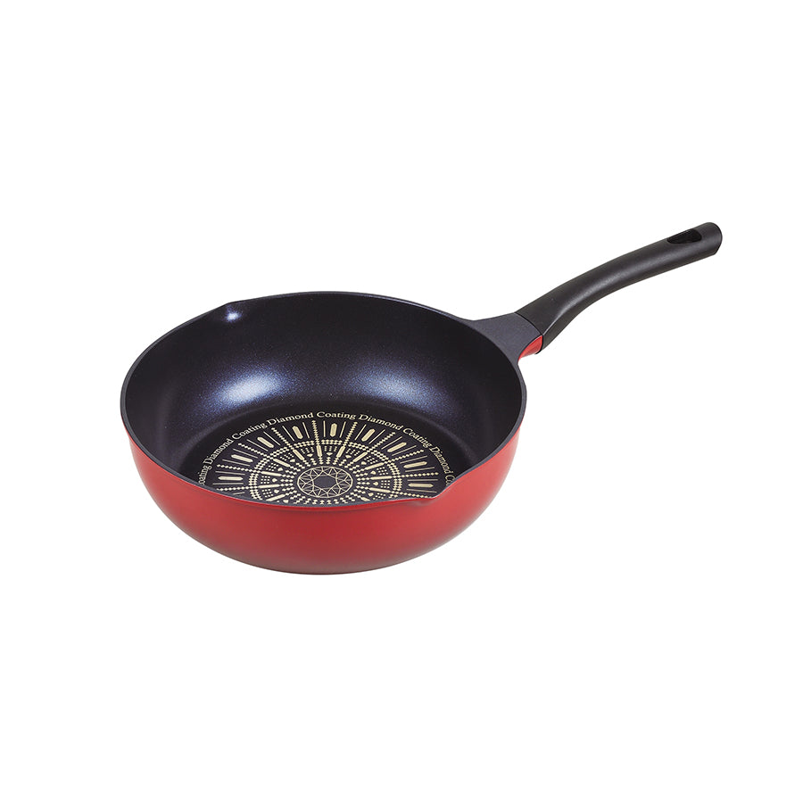 Pearl Metal Karufuka Extra-Deep Diamond-Coated Frying Pan 28cm HB-4717 Pearl Metal