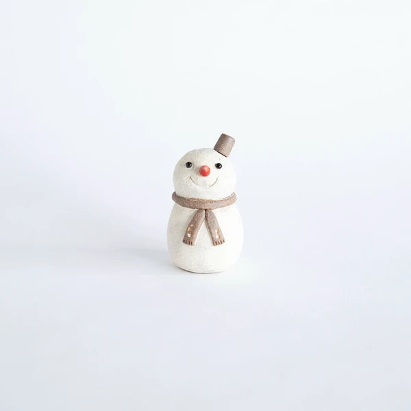 Shigaraki ware snowman figurine, made in Japan. MEIZAN