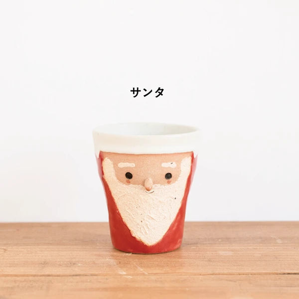 Shigaraki Ware Christmas Cups – Set of 3 (Santa · Snowman · Reindeer) Yui mart