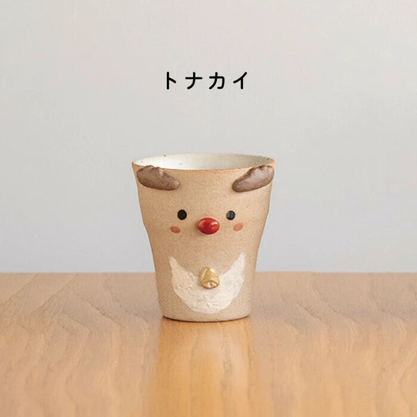 Shigaraki Ware Christmas Cups – Set of 3 (Santa · Snowman · Reindeer) Yui mart