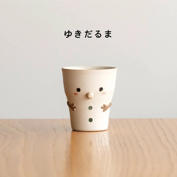 Shigaraki Ware Christmas Cups – Set of 3 (Santa · Snowman · Reindeer) Yui mart