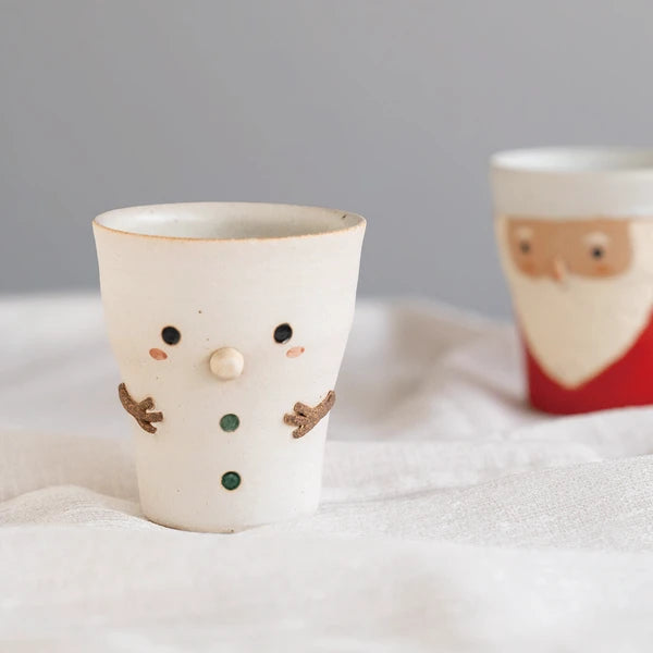 Shigaraki Ware Christmas Cups – Set of 3 (Santa · Snowman · Reindeer) Yui mart