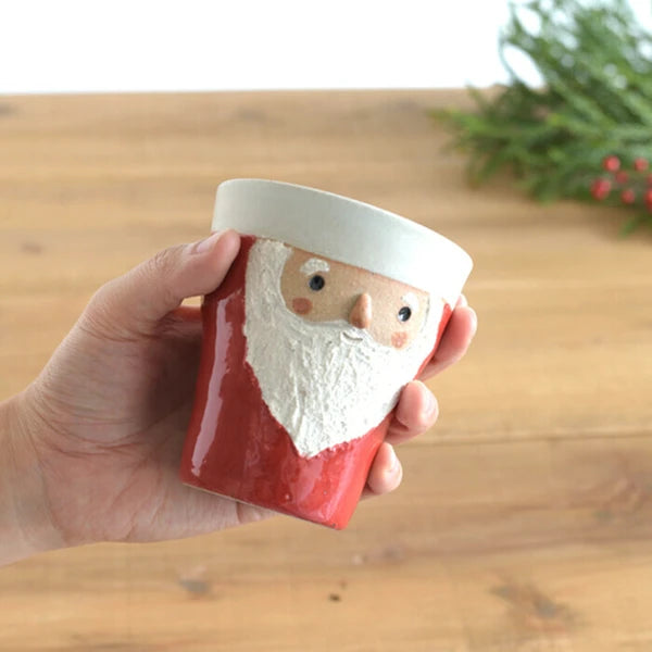Shigaraki Ware Christmas Cups – Set of 3 (Santa · Snowman · Reindeer) Yui mart