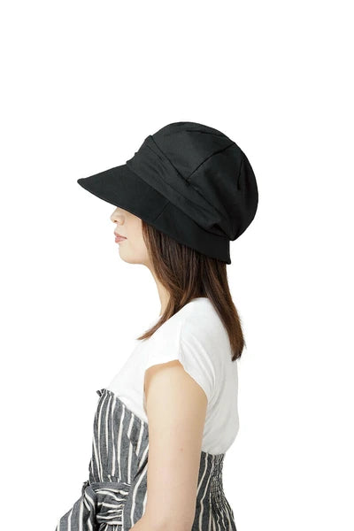 Japan UV CUT Cool Sunscreen Small Face Visor Foldable Black