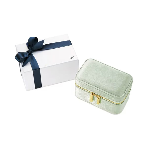 4°C Portable Elegant Flannel Jewelry Box Gift Box，Green
