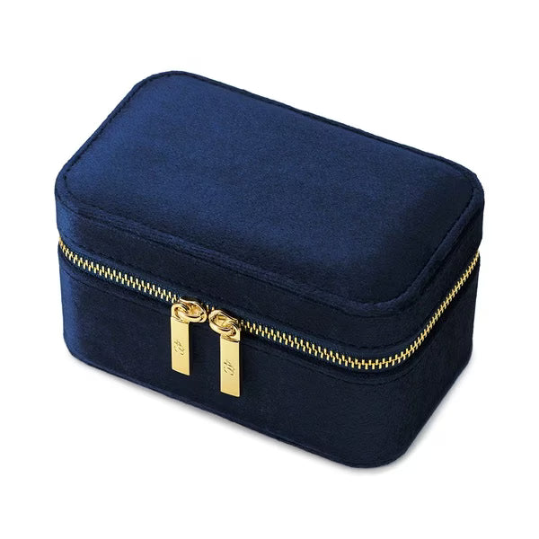 4°C Portable Elegant Flannel Jewelry Box Gift Box，Navy