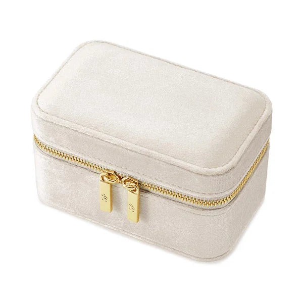 4°C Portable Elegant Flannel Jewelry Box Gift Box,Ivory
