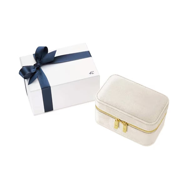 4°C Portable Elegant Flannel Jewelry Box Gift Box,Ivory