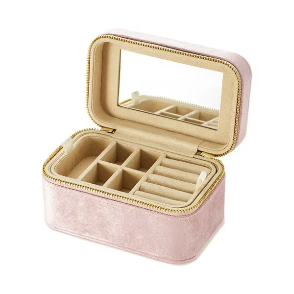 4°C Portable Elegant Flannel Jewelry Box Gift Box,Pink