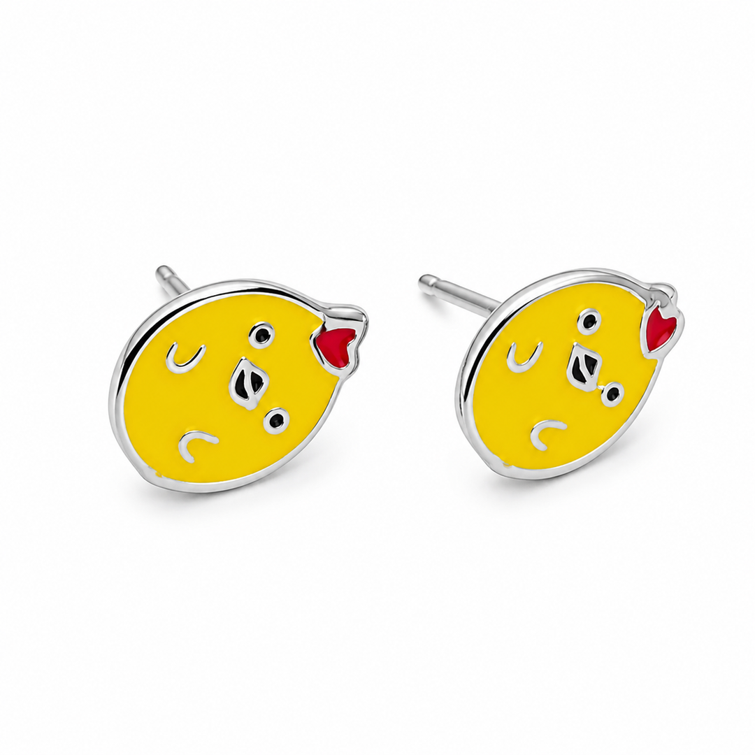 925 Sterling Silver Cute Chick Stud Earrings Yui mart