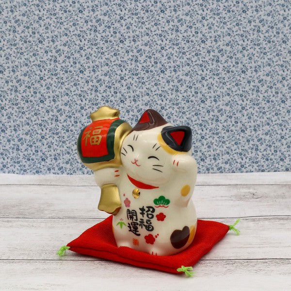 Yakushigama Shofuku Kaiun Maneki Neko lucky cat #7865 back view
