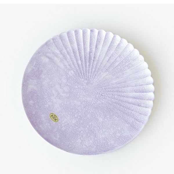 Purple Bubble Glaze Half-Chrysanthemum Plate 16 cm – Made in Japan Craft Nanpuu