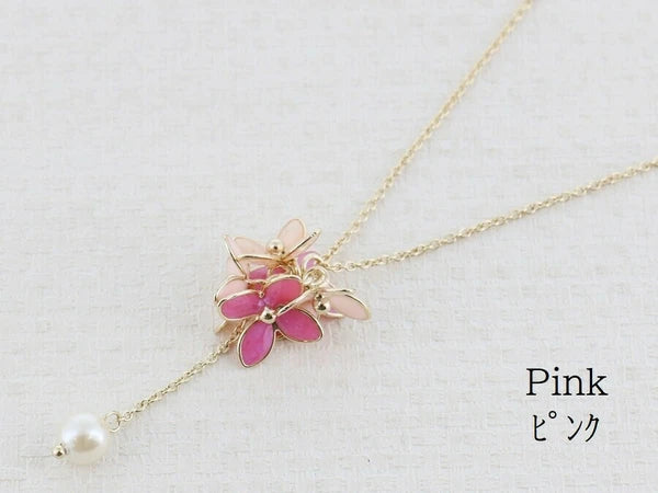 JUNO Hydrangea Pattern Long Necklace