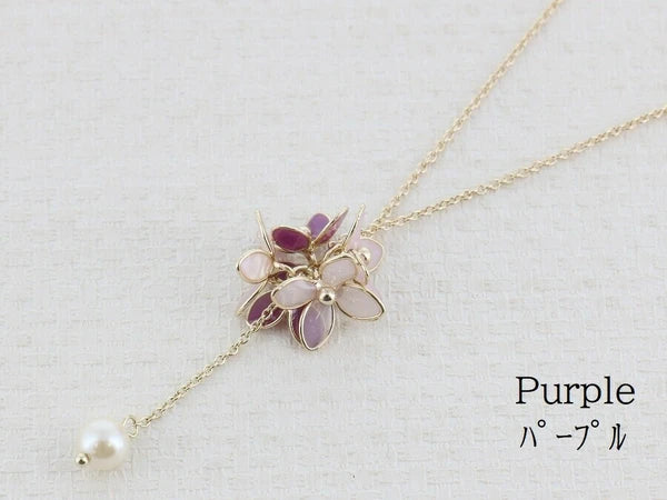 JUNO Hydrangea Pattern Long Necklace
