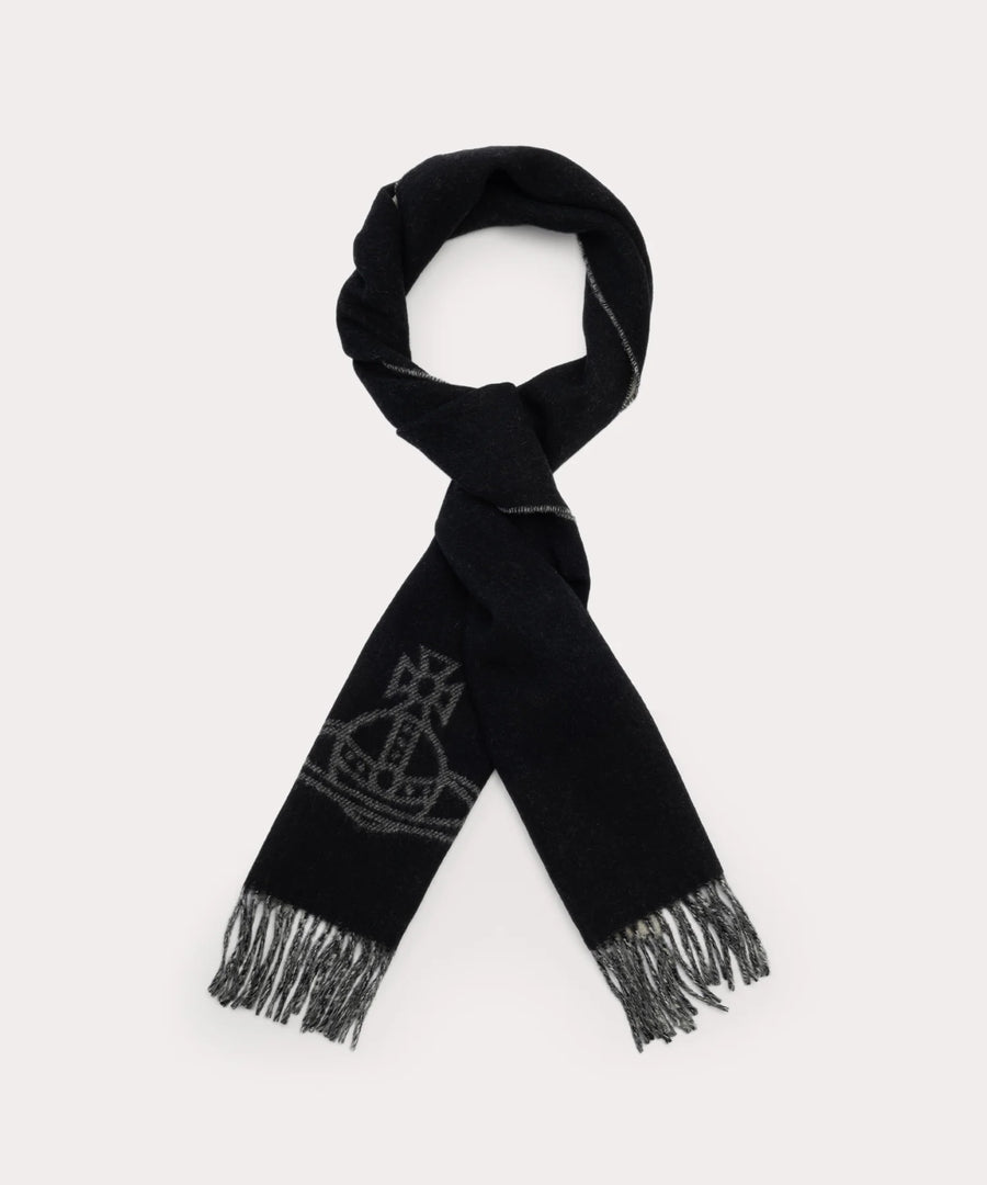Vivienne Westwood Double-Sided 100% Wool Scarf（Black+White) Yui mart