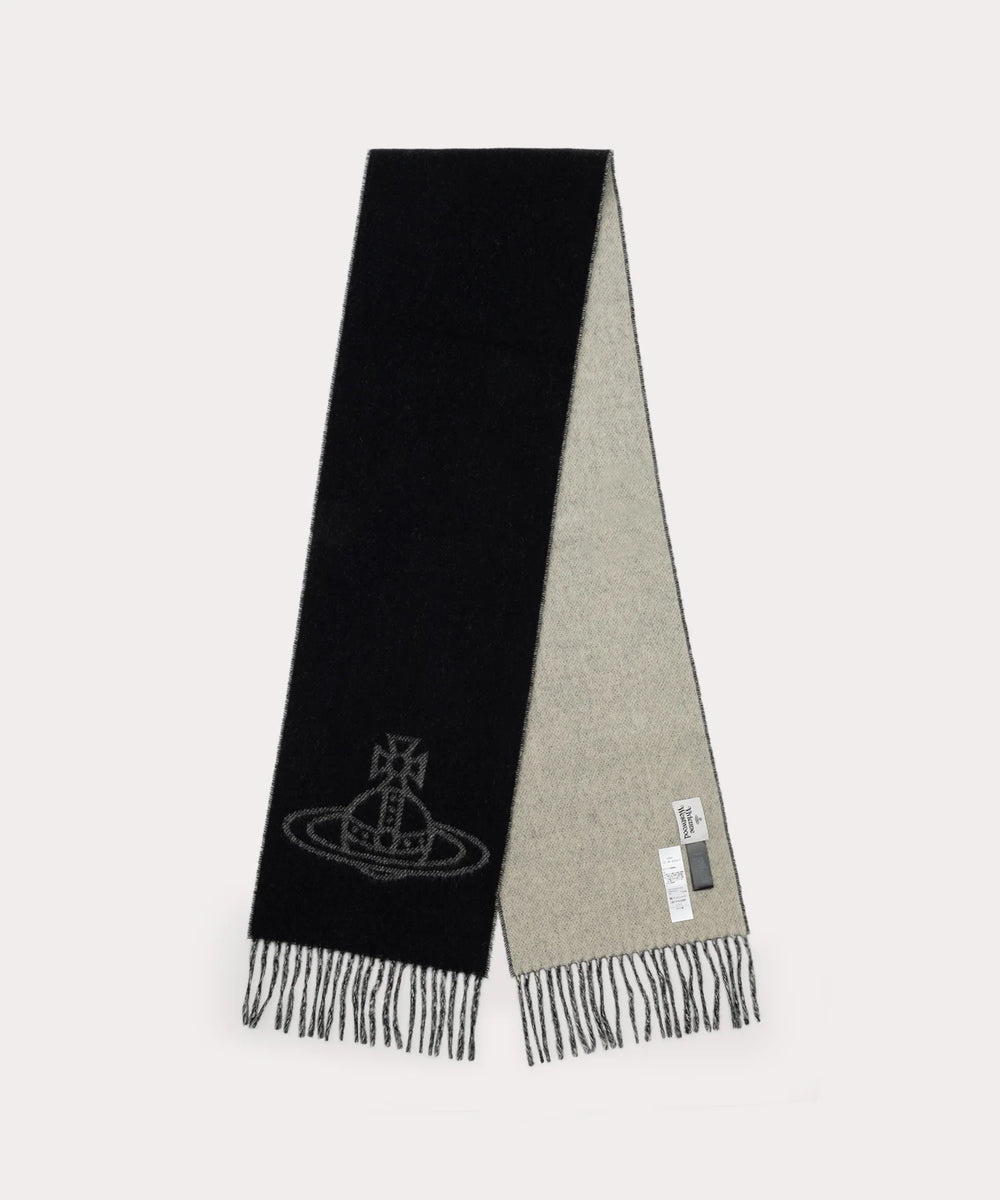 Vivienne Westwood Double-Sided 100% Wool Scarf（Black+White) Yui mart