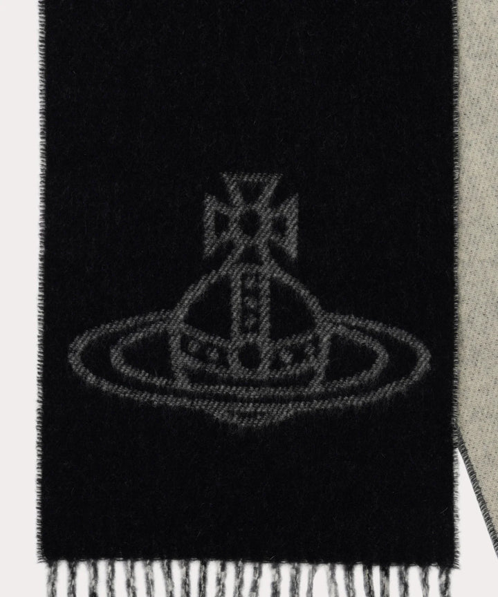 Vivienne Westwood Double-Sided 100% Wool Scarf（Black+White) Yui mart